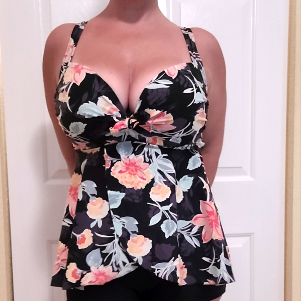 Torrid Floral Print Tankini Swimsuit Top